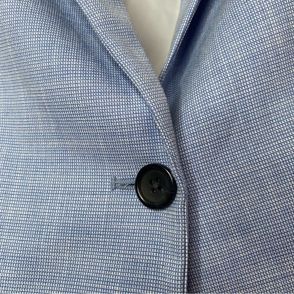 NWOT Banana Republic Classic Fit Chambray Blue Micro Plaid Blazer Sz 2 - Picture 10 of 16